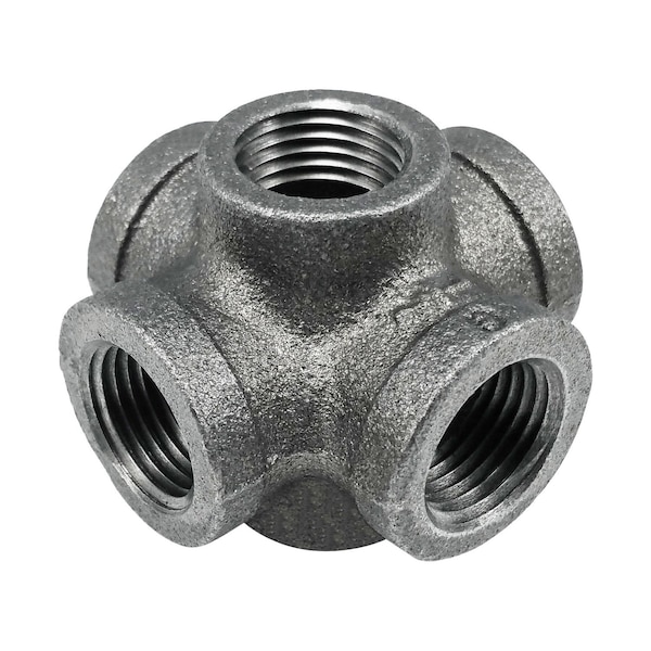 Stz Industries 1/2 in. FIP each X 1/2 in. D FIP 1/2 in. D Female Black Iron 2.25 in. L 6-Way Cross F 366 CRDO-12 - main